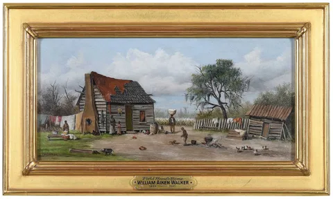 William Aiken Walker, Field Hands Home, oil on academy board