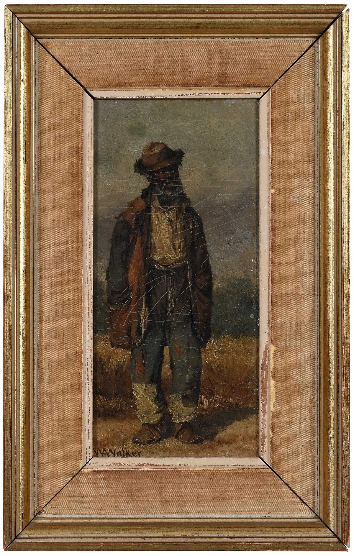 Cotton Picker by William A. Walker, oil on academy board, sold Nov 2025