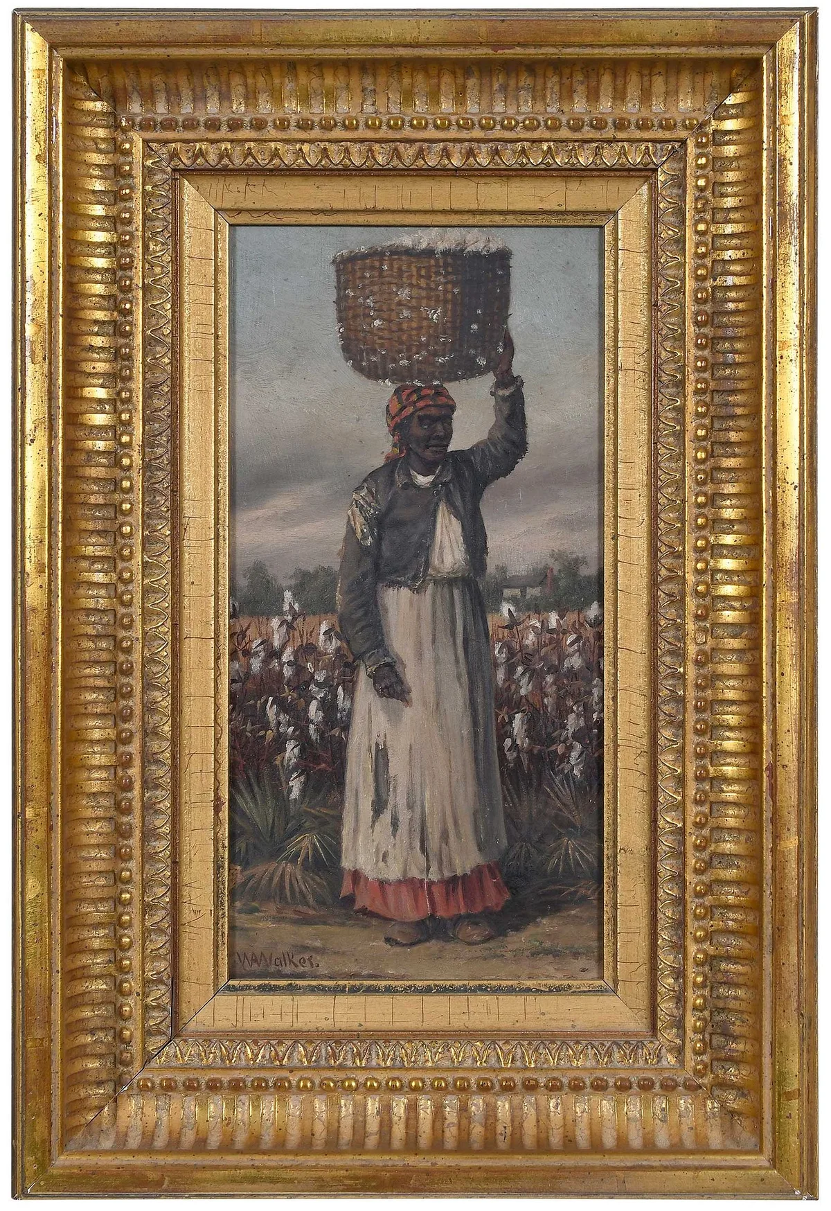Cotton Picker by William Aiken Walker, oil on academy board, sold Nov 2025