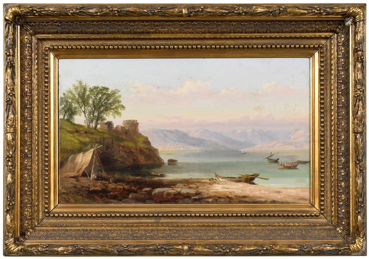 William Russsell Smith, View from the Gulf of La Spezia, oil on canvas
