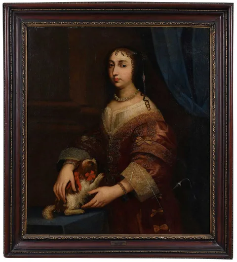 Pier Francesco Cittadini, Portrait of a Noblewoman with a King Charles Spaniel, circa 1670, oil on canvas