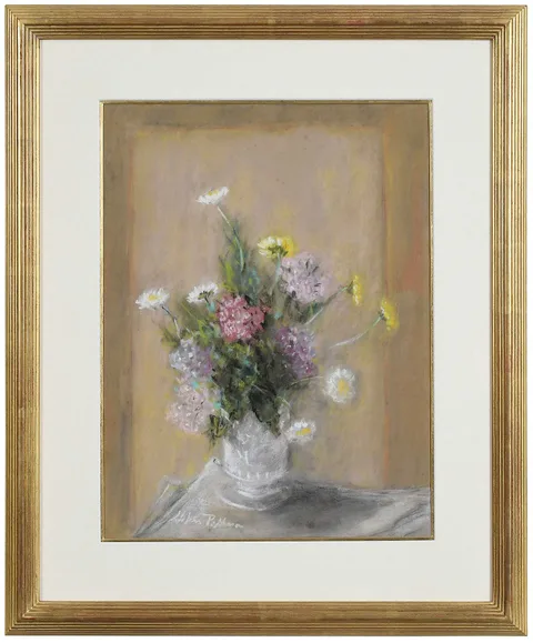 Hobson Pittman, Still life with flowers, pastel on paper