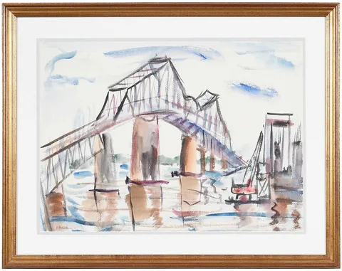 Corrie McCallum, Cooper River Bridge, Charleston, watercolor on paper
