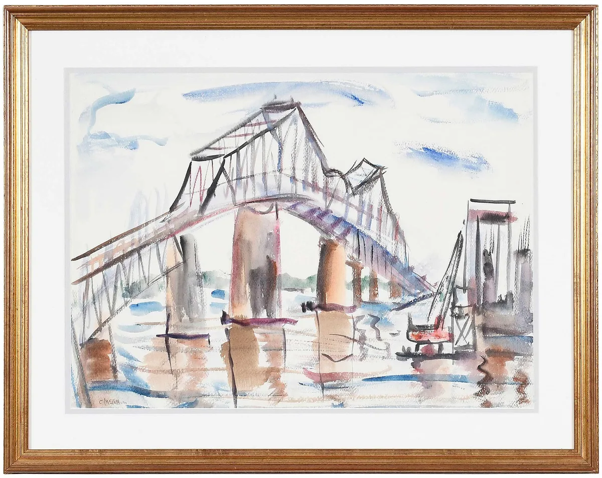 Corrie McCallum, Cooper River Bridge, Charleston, watercolor on paper