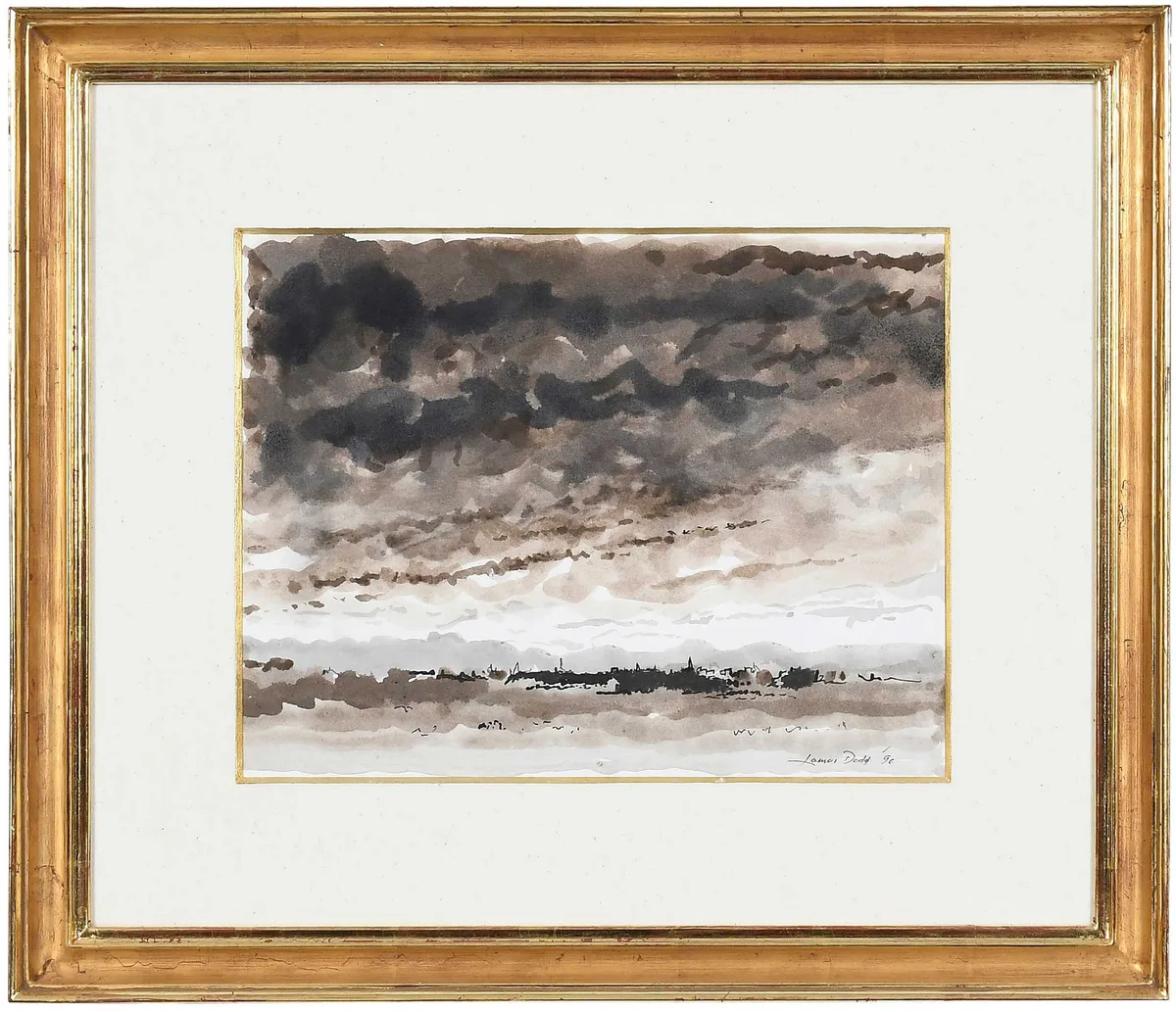 Stormy Sky by Lamar Dodd, 1990, watercolor on paper, sold Sep 2025