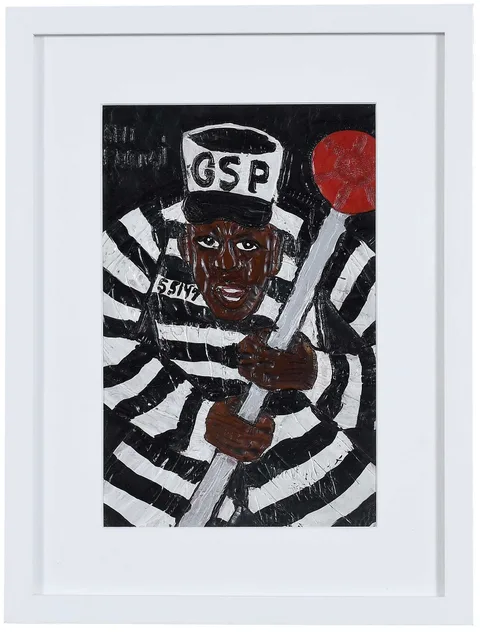 Winfred Rembert, Self Portrait, dye on carved and tooled leather