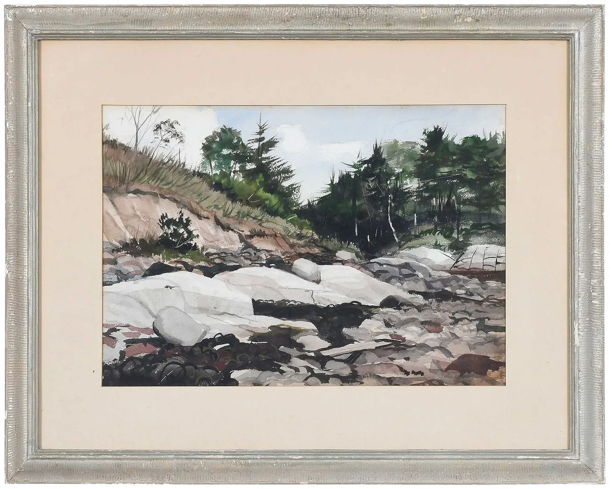 John W. McCoy II, Maine Landscape, watercolor on paper