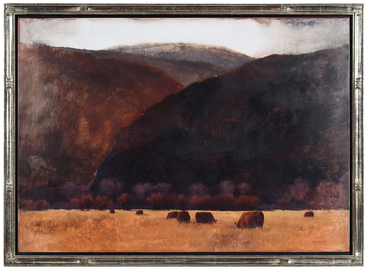 Dark Hill #3 by Michael Workman, oil on panel, sold Sep 2025