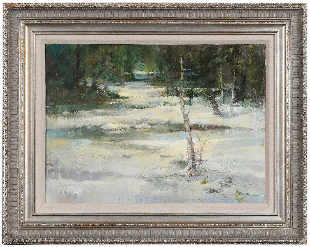Logging Trail by George Rogers Wilson, 2005, oil on board, sold Sep 2025