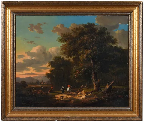 Victor de Grailly, The Road to Town, oil on canvas
