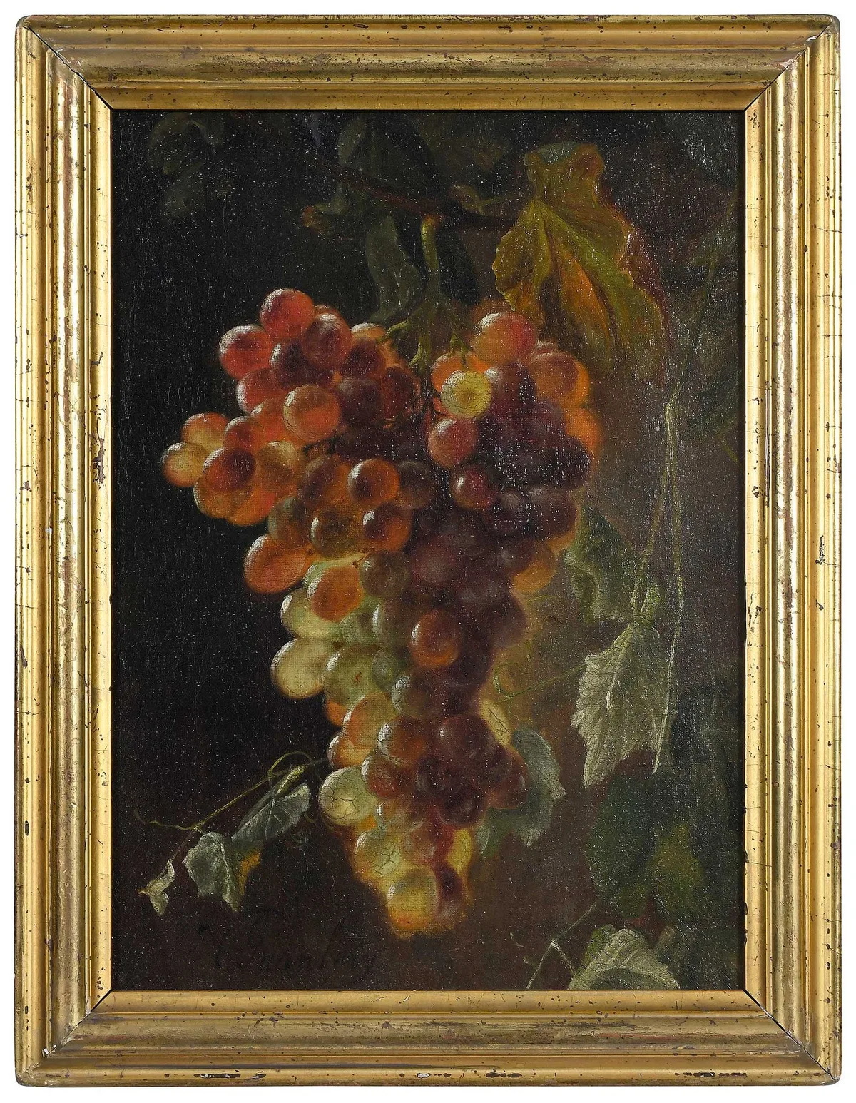 Virginia Granbery, Still Life of Grapes, oil on canvas