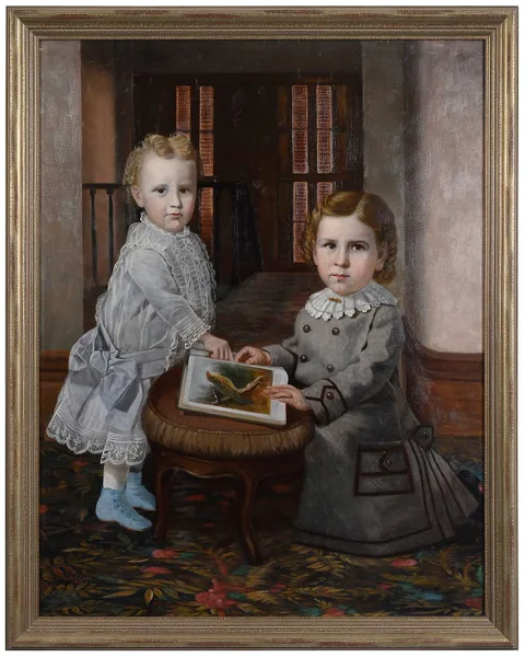 William Brewster Conely, Two Children Reading, 1878, oil on canvas