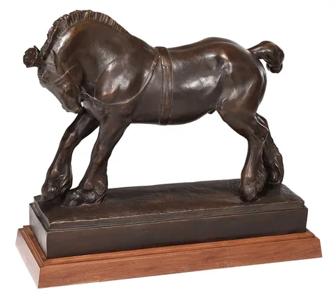 Katharine Ward Lane Weems, Circus Horse, circa 1930, patinated bronze on walnut plinth