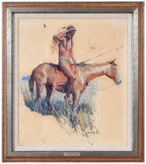 William H.D. Koerner, Traveling the Old Trails, oil on illustration board