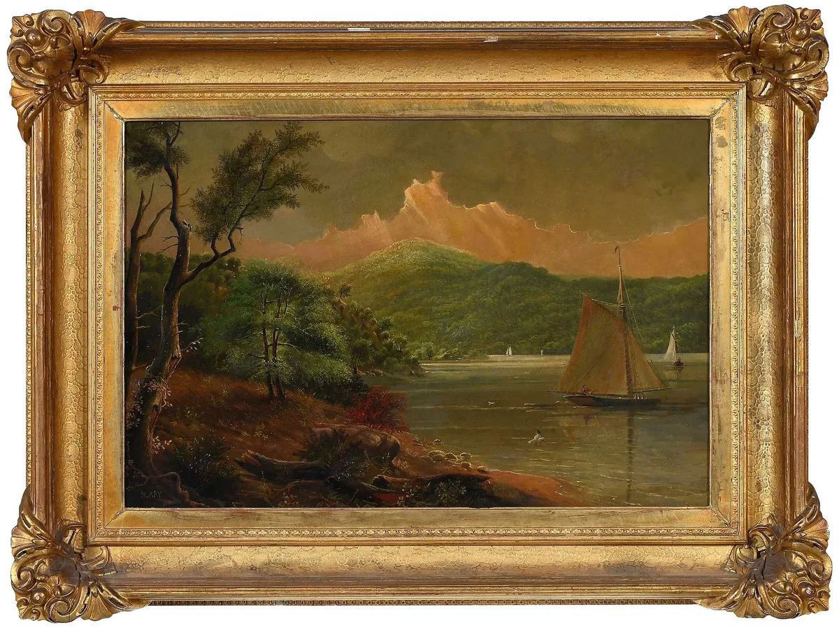 Henry Ary, Sailing on the Hudson, oil on canvas