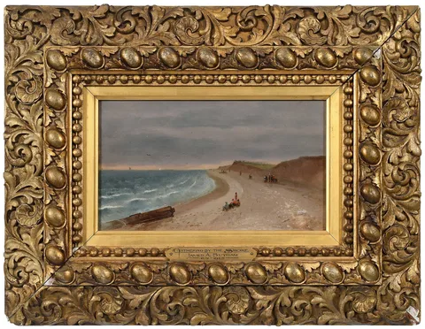 James Augustus Suydam, A Gathering by the Shore, Martha's Vineyard, oil on paper on board