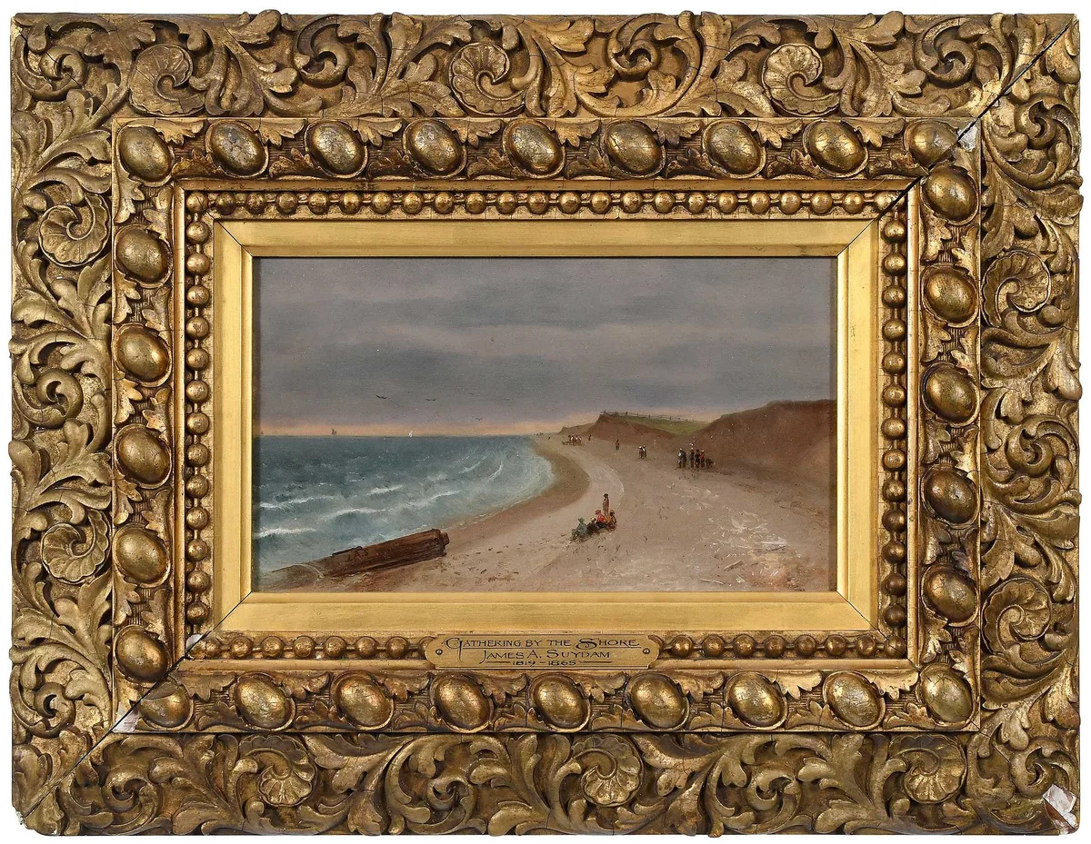 James Augustus Suydam, A Gathering by the Shore, Martha's Vineyard, oil on paper on board