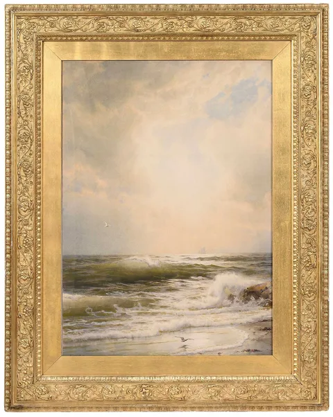 A Summer Afternoon, Newport, Rhode Island by William Trost Richards, 1891, watercolor on fiberboard, sold May 2025