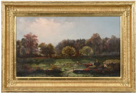 Joseph Morviller, New England Landscape, 1864, oil on canvas
