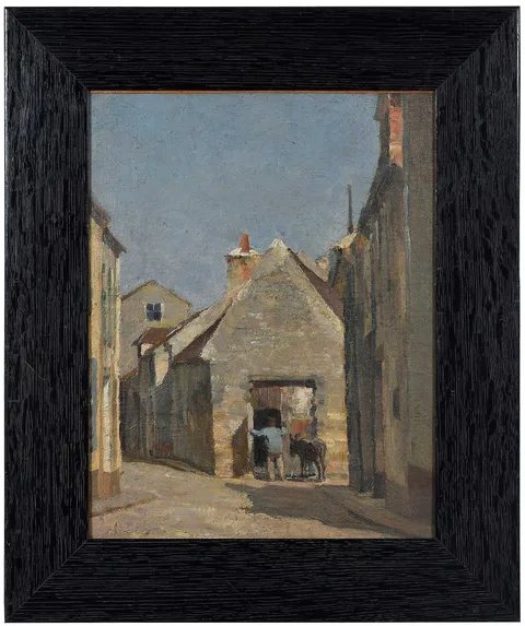 Frederick John Mulhaupt, Village Scene, oil on board