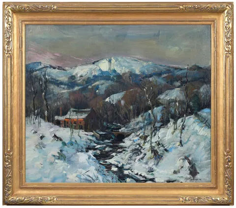 Arthur Clifton Goodwin, Snowy Banks of the River, oil on canvas