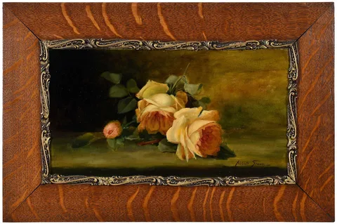 Abbott Fuller Graves, Still Life of Roses, oil on board