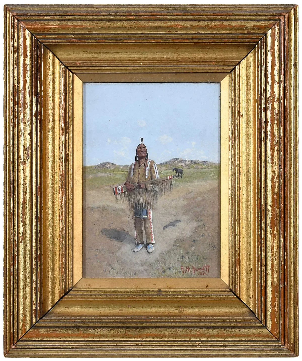 G.H. Garrett, Portrait of a Brave, 1902, gouache on paper