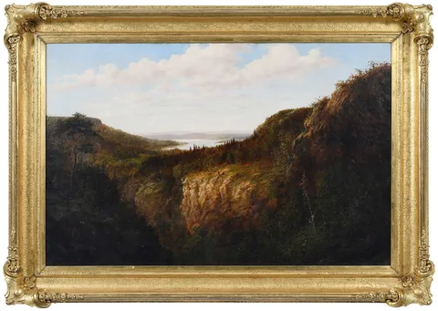 William Charles Anthony Frerichs, Falls of the Tamahaka, Cherokee County, North Carolina, not visibly signed, oil on canvas