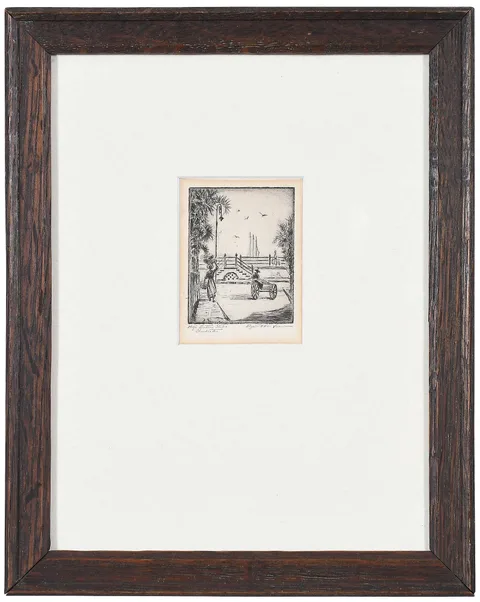 High Battery Steps by Elizabeth O'Neill Verner, etching, sold May 2025