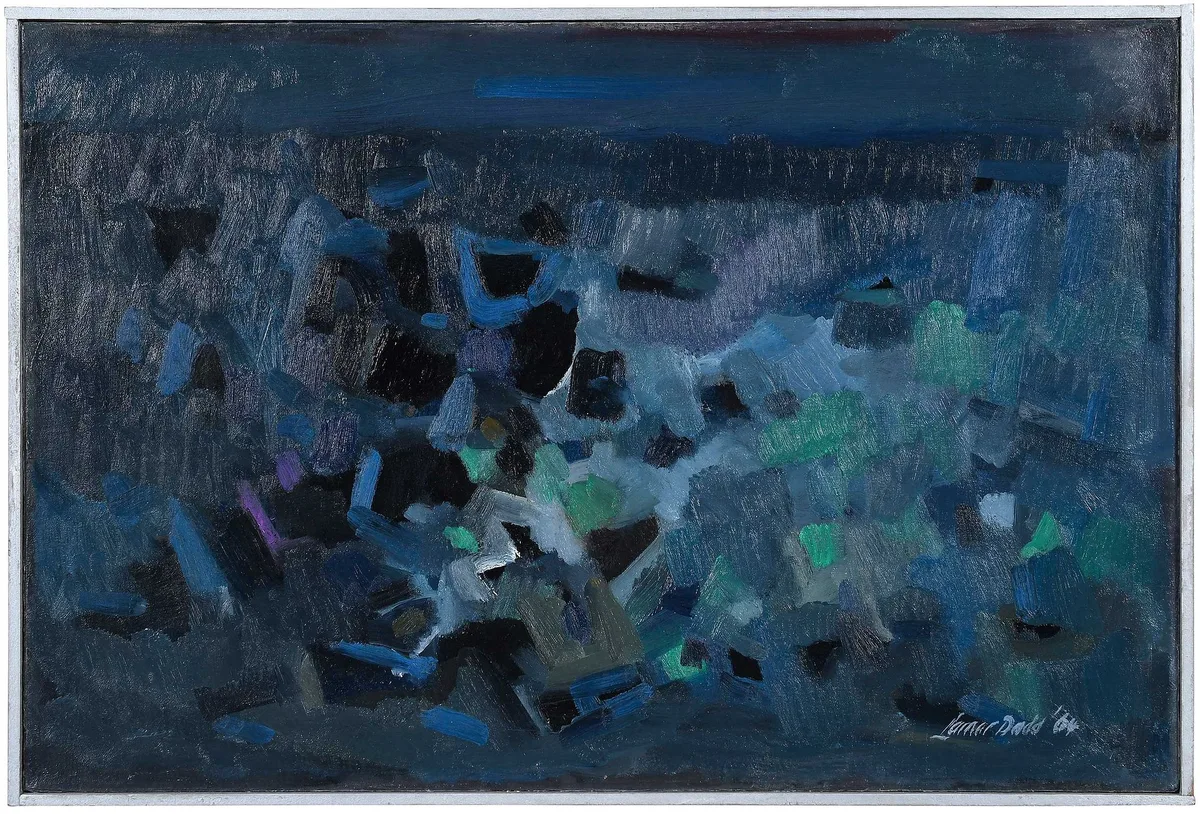Untitled, abstract landscape by Lamar Dodd, 1964, oil on canvas, sold May 2025