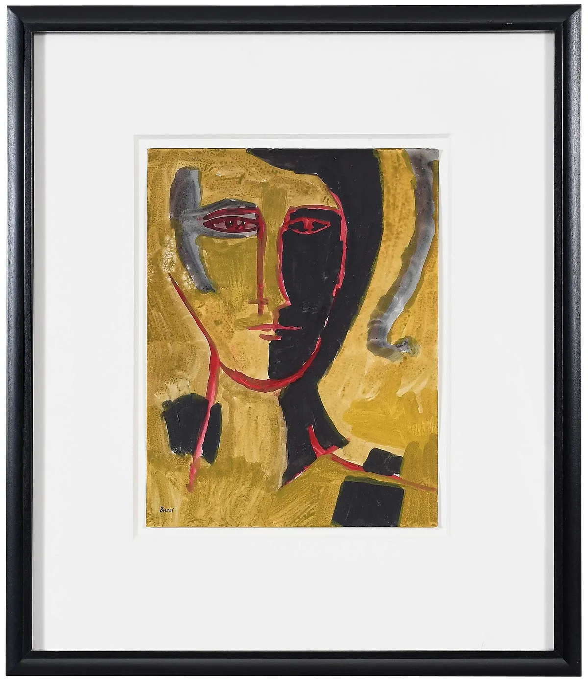 Andrew Bucci, Abstract Portrait, gouache on paper