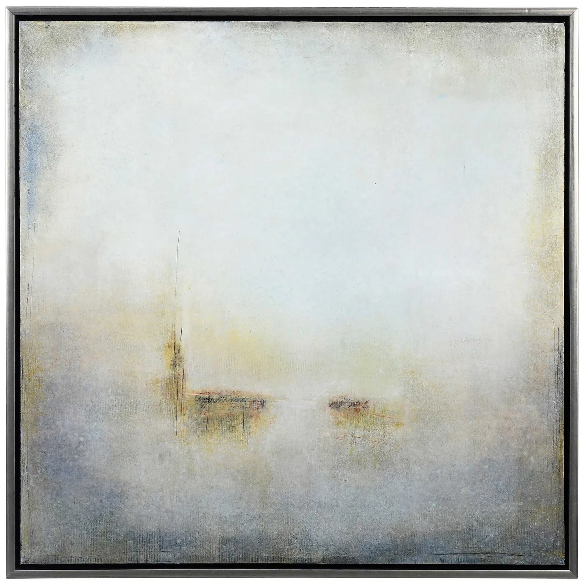 Scott Upton, As I Search, 2014, oil and newsprint on canvas