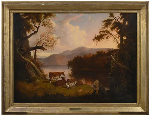 By the Water's Edge by Alvan Fisher, oil on canvas, sold Mar 2025