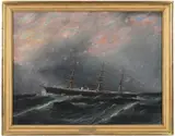 James Edward Buttersworth, Ontario, An American Steam and Sail Ship of the Inman Line