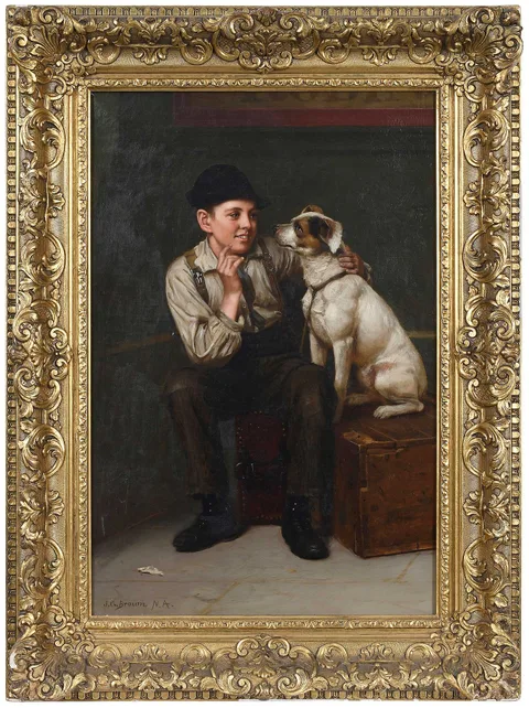 John George Brown, The Best Dog, oil on canvas