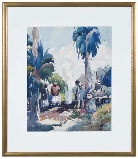 George Pearse Ennis, Washing Day, circa 1925, watercolor on paper