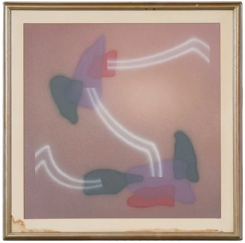 Raymond Jonson, Watercolor #4, 1941, airbrushed watercolor on board