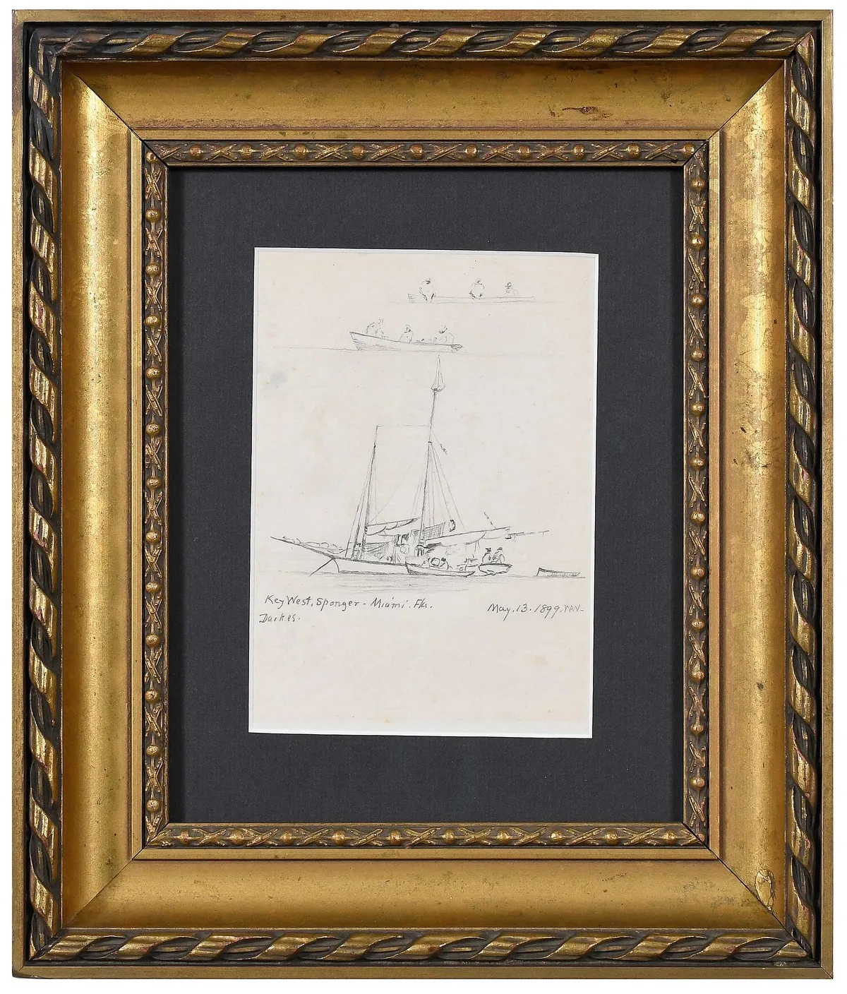 William Aiken Walker, Key West Sponger, pencil on paper