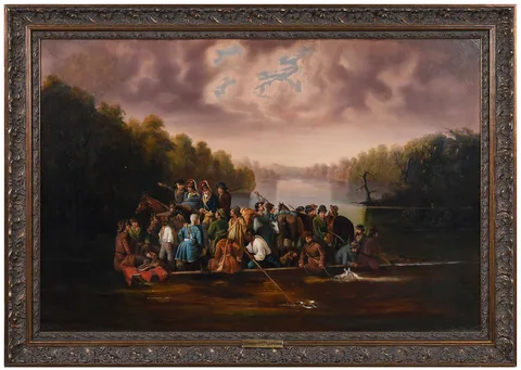 William Ranney, Marion Crossing the Pee Dee, not visibly signed, oil on canvas