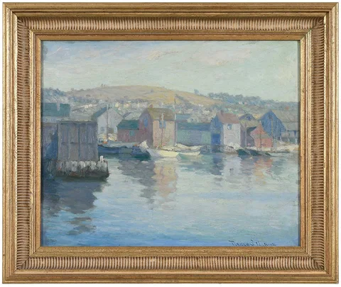 Parker S. Perkins, Cape Ann Harbor, oil on board