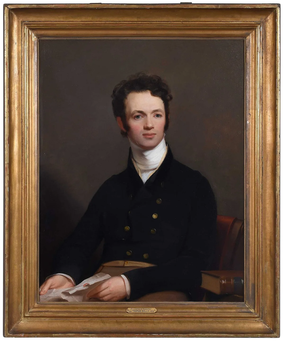Dr. Leonard Koecker, M.D., D.D.S. by Thomas Sully, 1818, oil on canvas, sold Oct 2024