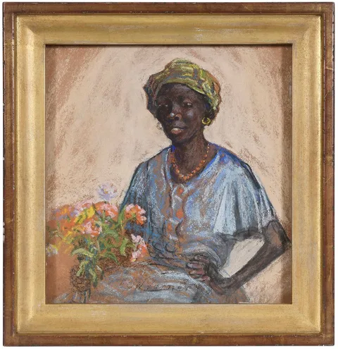 Flower Seller by Elizabeth O'Neill Verner, pastel on paper, sold Oct 2024