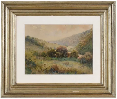 Paul Sawyier, Bend in the Kentucky River, watercolor on paper