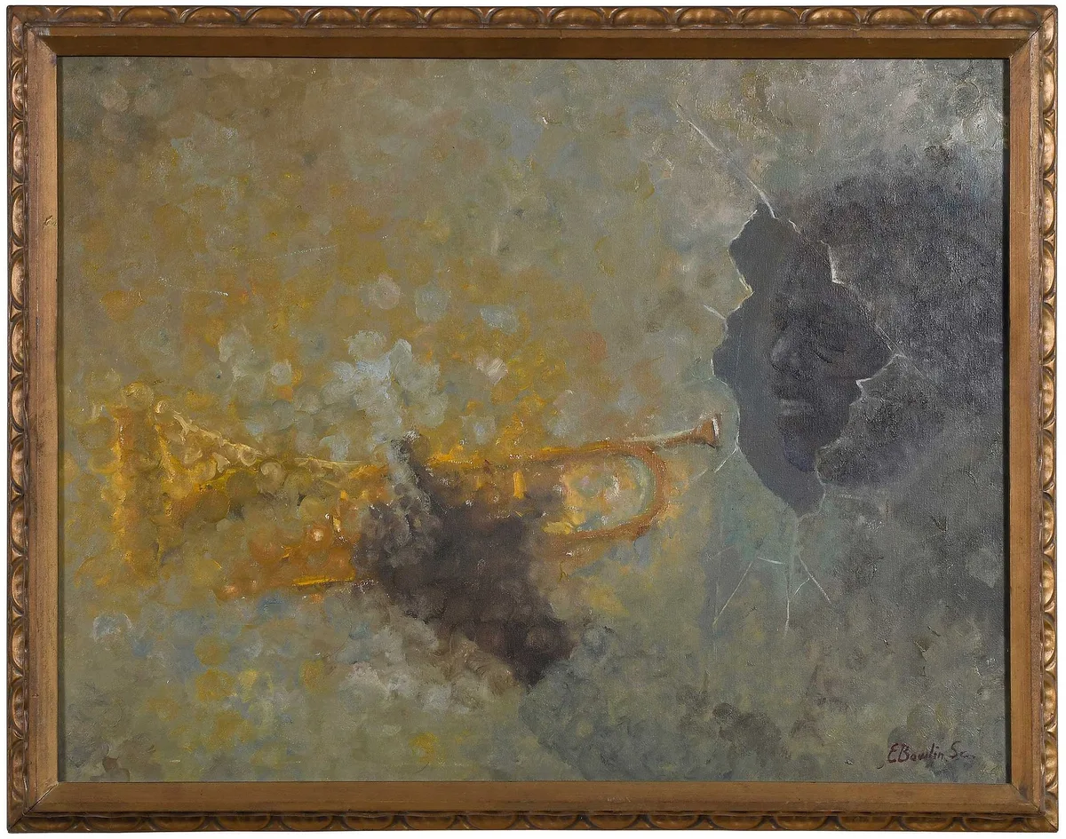 Edgar Bowlin, Louis Armstrong, oil on canvas