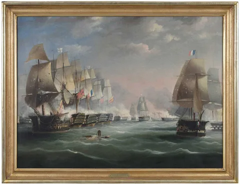 Thomas Buttersworth, Jr., Battle of Trafalgar, oil on canvas