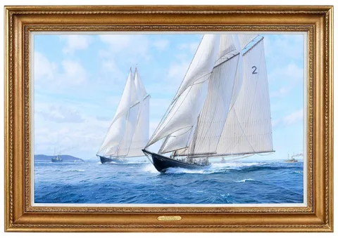 John Steven Dews, First Race, International Schooner Race, oil on canvas