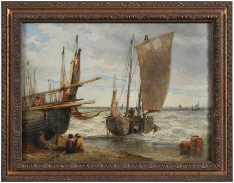 Edward William Cooke, Maritime Painting, oil on board