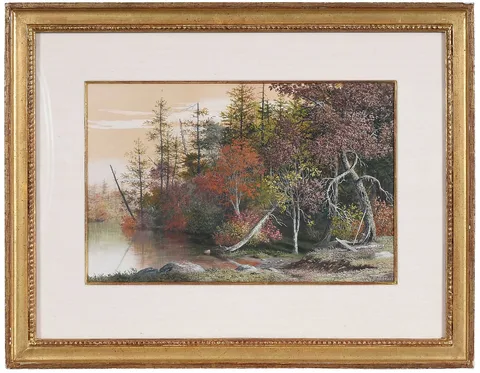 William Allen Wall, Autumn Scene, New Bedford, Massachusetts, watercolor on paper