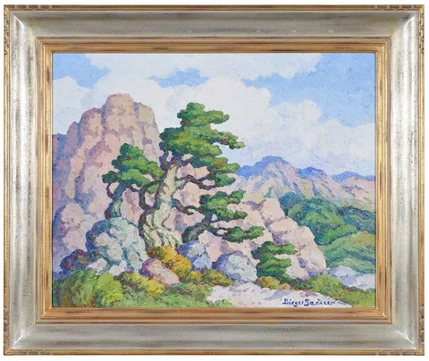 Birger Sandzén, At the Timberline, Rocky Mountain National Park, circa 1928, oil on Masonite