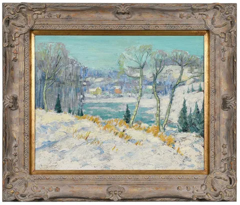 Whitney Hubbard, New England Winter, oil on canvas